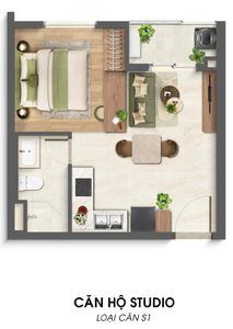 layout căn hộ studio